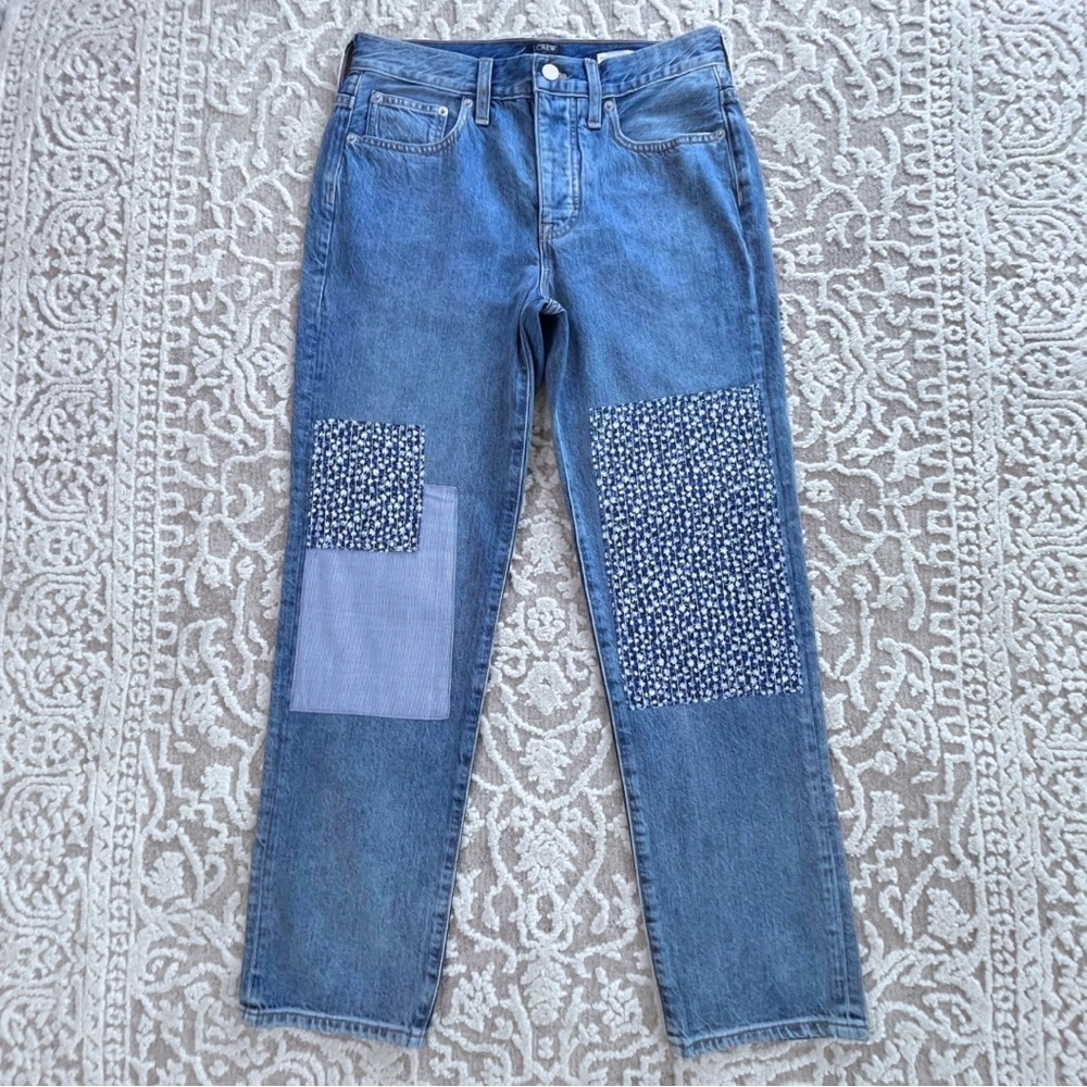 NWOT J. Crew Premium Edition Slim Boyfriend Patchwork Jean - Picture 2 of 16